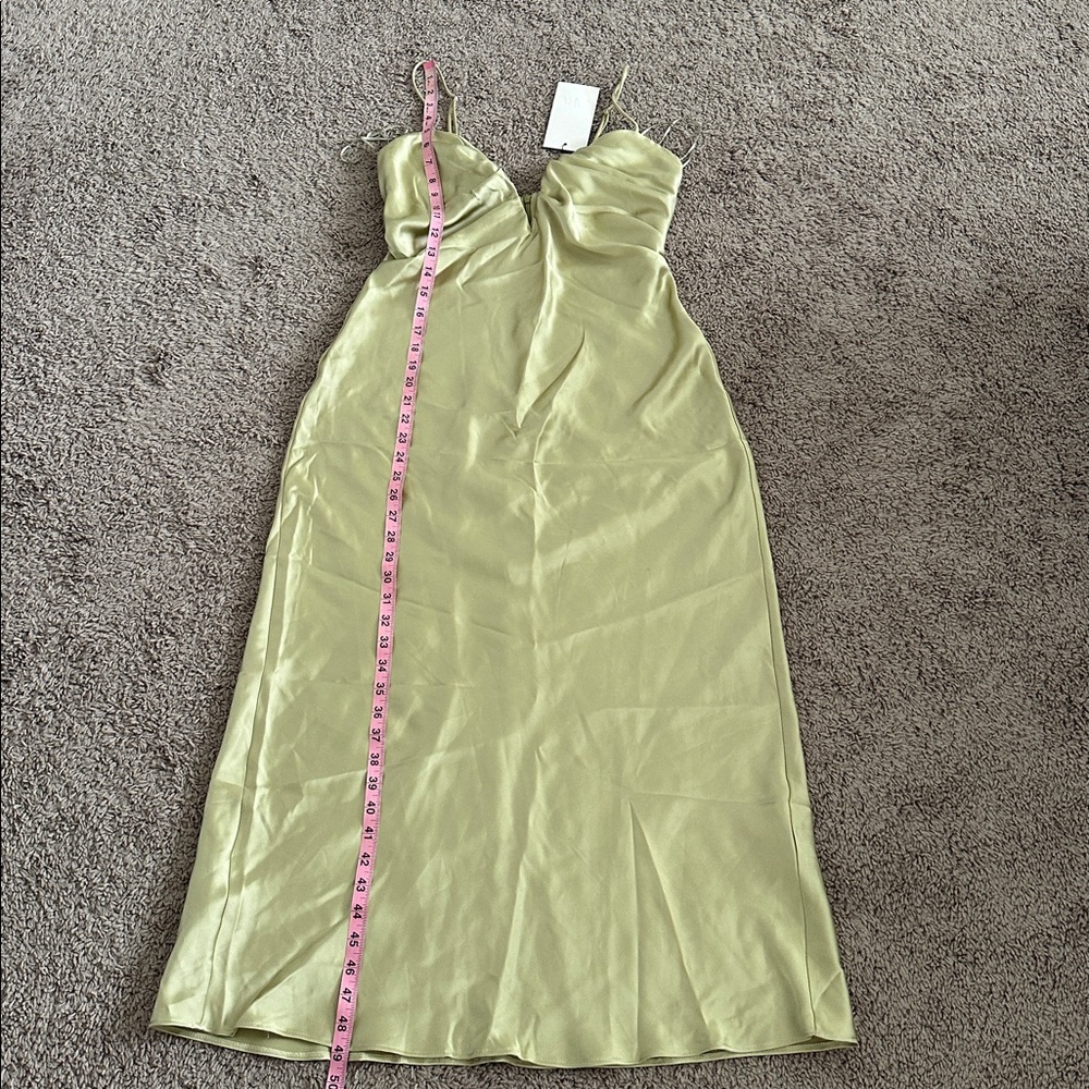 NWT Sweetheart Neck Satin Midi Dress - Picture 11 of 16